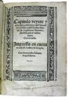 AZPILCUETA, MARTÍN DE. Capitulo veynte y ocho de las addiciones del Manual de Co[n]fessores.  1571